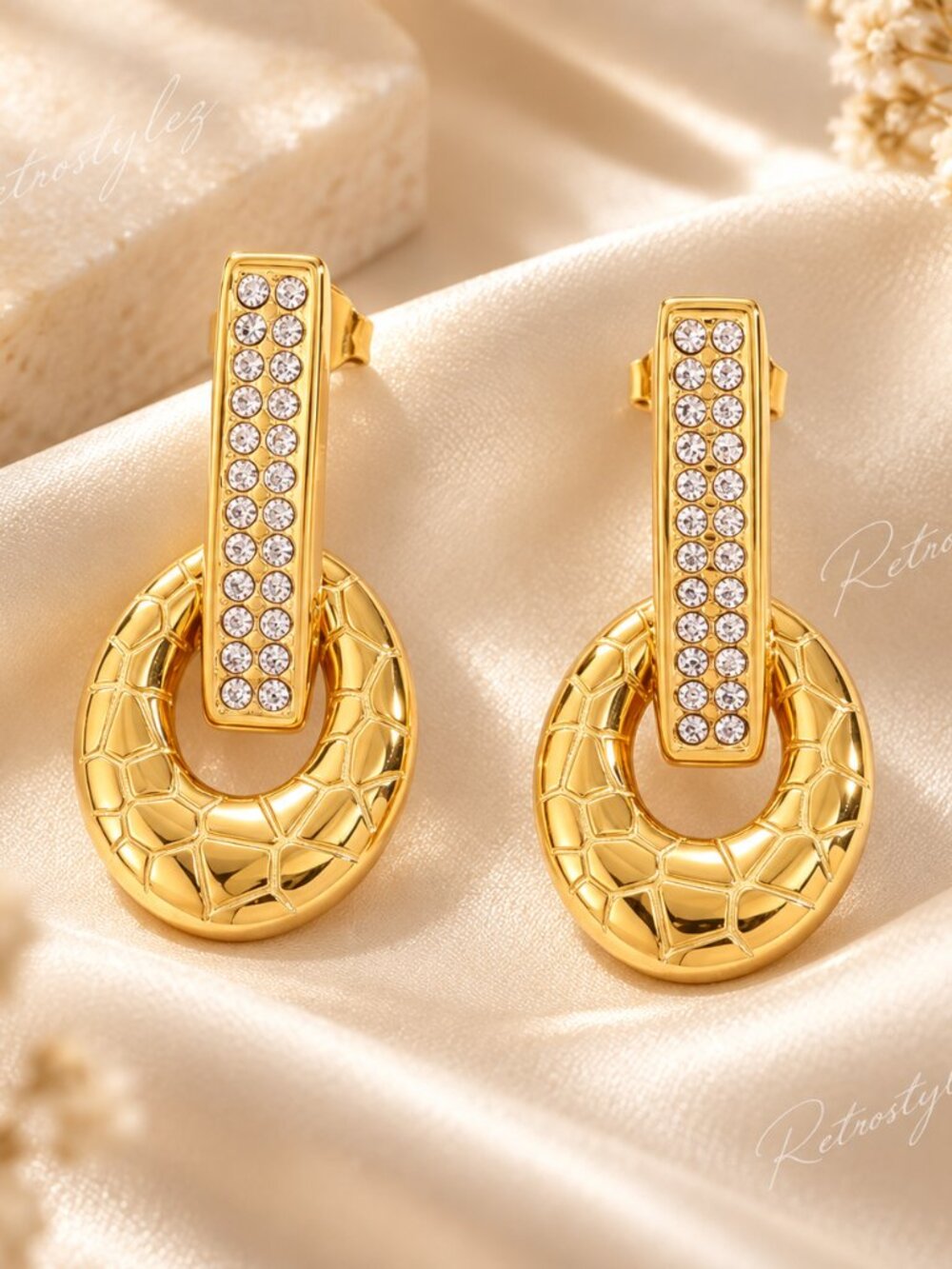 14K Gold Hanging Drop Womens 2ct Diamond Earrings New Ladies 14 K Silver Jewelry